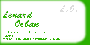 lenard orban business card