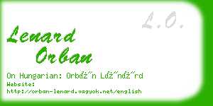 lenard orban business card